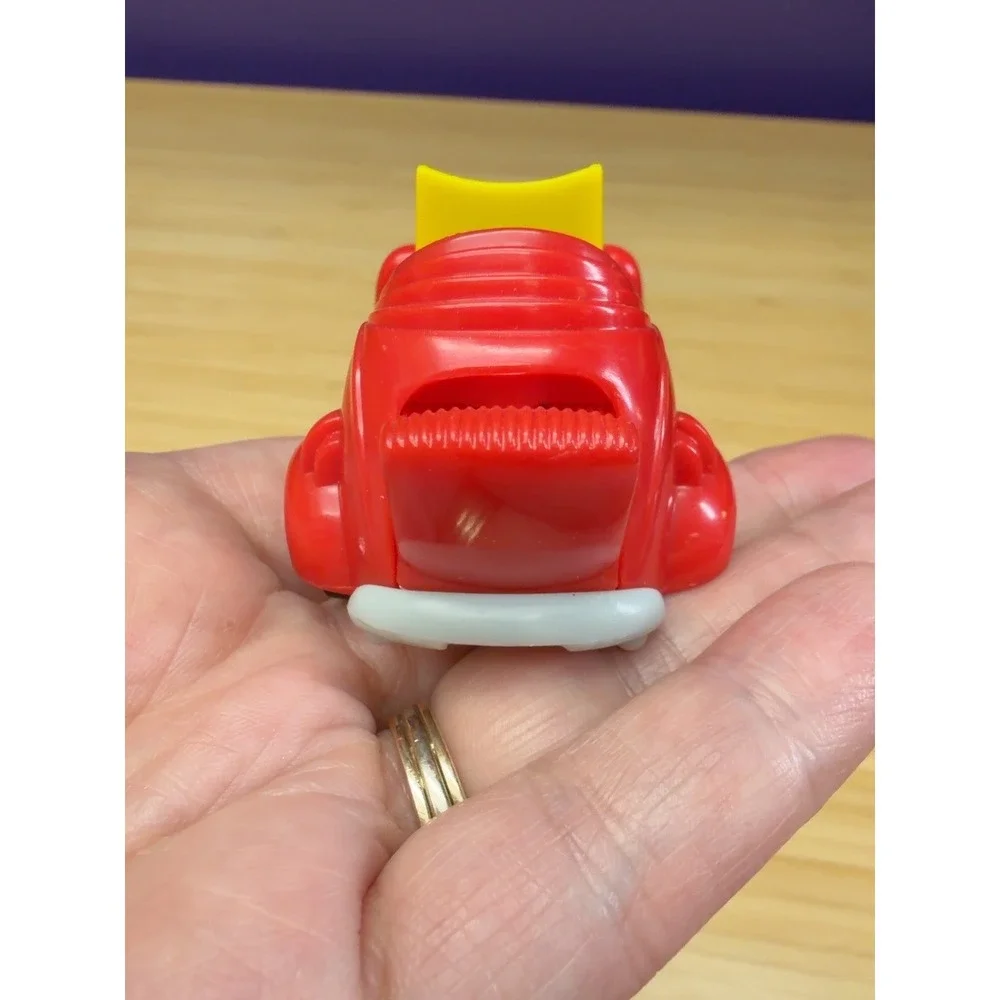 1996 Wendy's Car-Toons Hot Rod Pull Back Car Kids Meal Toy Red Works